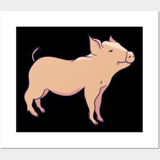 Pig stands smiling. She is the symbol of 2019 Posters and Art